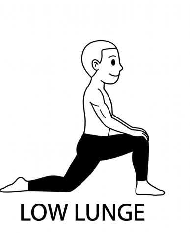 Visual sketch of Low Lunge (Anjaneyasana)